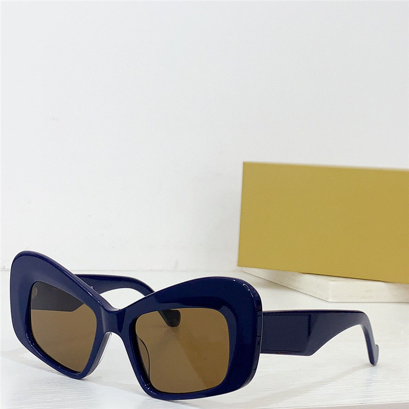 Neues Modedesign, übergroße Sonnenbrille 40128I, Maskenform, Katzenaugenrahmen, trendige und avantgardistische High-End-UV400-Schutzbrille für den Außenbereich