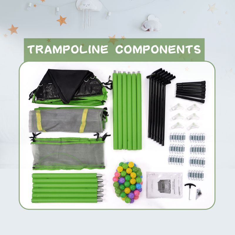 55 '' ideor kids ourdoor trampoline مع شبكة أمان ، كرات ، وطوق لكرة السلة مثالية للأطفال الصغار الذين تتراوح أعمارهم بين 3 و 5 سنوات والأطفال الذين تتراوح أعمارهم بين 4 و 8 سنوات