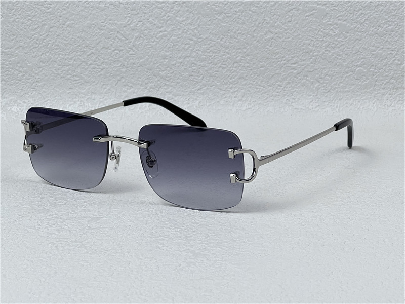 óculos de sol vintage C Men Design Design sem forma de moldura Eyewear UV400 lente de cor luz dourada 0104