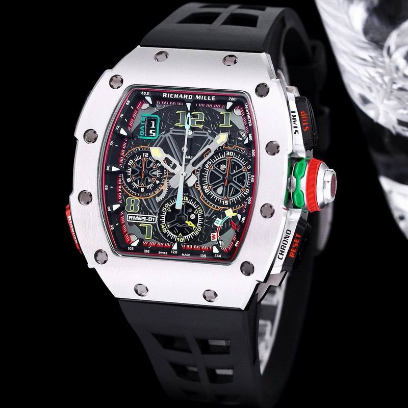 5A Richardmile Watch RM65-01 split-sekunder kronograf automatisk lindningsrörelse rabattdesigner armbandsur för män kvinnors klockor fendave