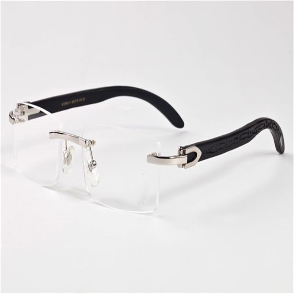 Lunettes de soleil de mode œil de chat lunettes de corne de buffle montures en argent doré lunettes lentilles claires lunettes de soleil de sport vintage pour hommes avec cas219w