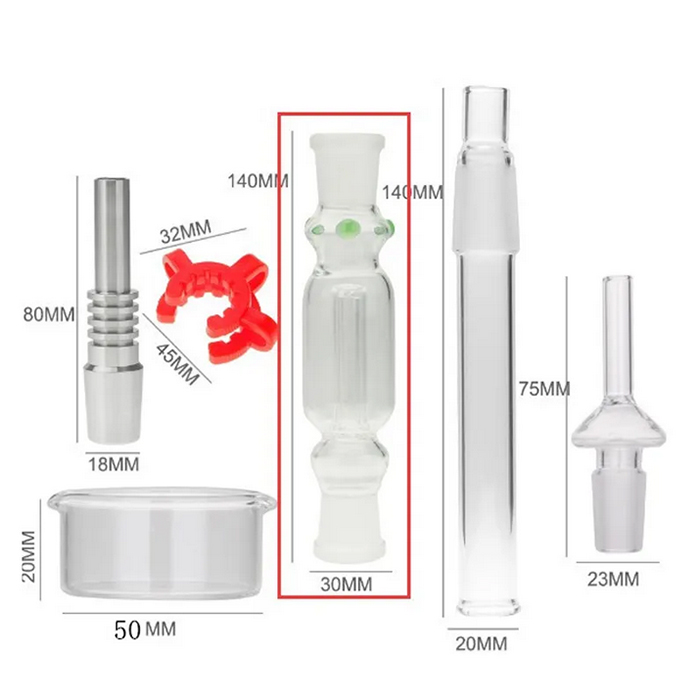 14mm 19mm 넥타 수집기 키트 워터 파이프 유리 키트 Keck Clip Glass Bowl 파이프 티타늄 네일 팁 DAB 석유 장비 흡연 파이프