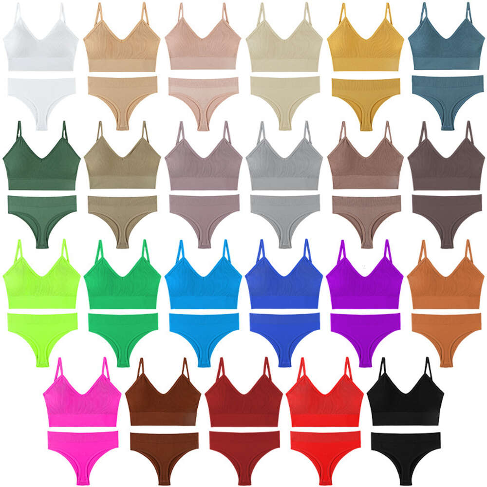 Lingerie pour femmes, petite poitrine, Style fin, sans bord en acier, débardeur à bretelles de sport de grande taille, ensemble de soutien-gorge à bonnets Triangle français