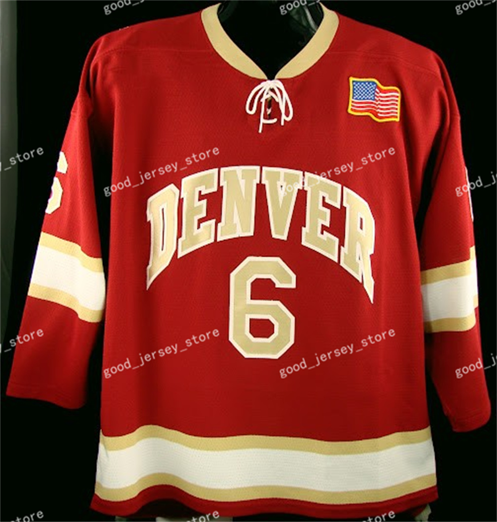 Tyler Haskins Kent Anderson  Hockey Jersey Connor Caponi Custom Stitched Mens 23 Lane Krenzen 8 Shai Buium Kyle Mayhew Alex Weiermair  Pioneers Jerseys