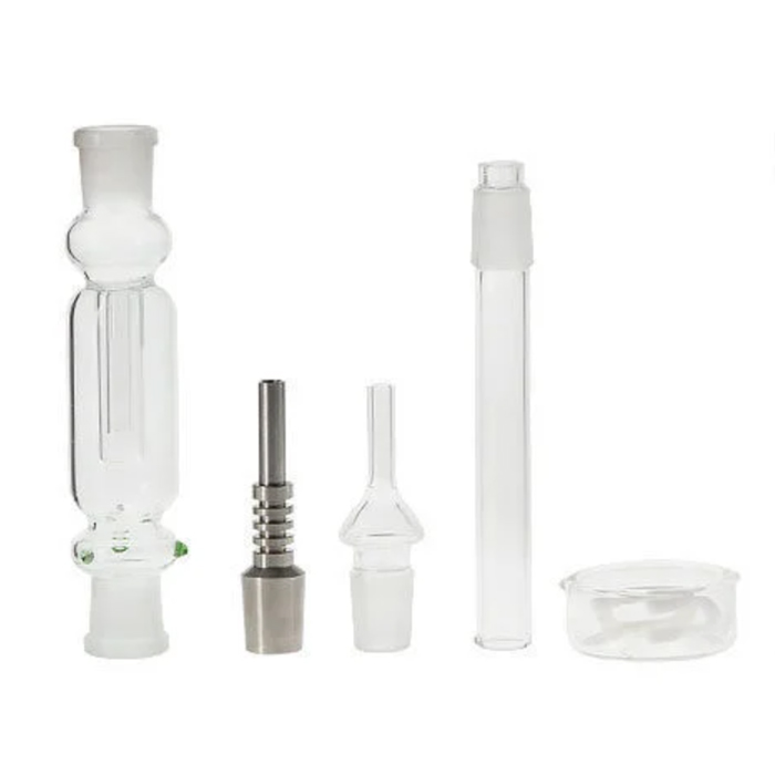 14mm 19mm kit collecteur de nectar kits de verre de conduite d'eau avec clip keck tuyaux de bol en verre pointe d'ongle en titane dab plates-formes pétrolières pipes à fumer