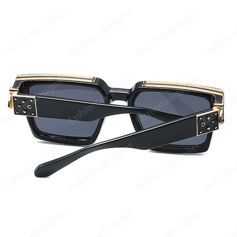 Lunettes de soleil millionnaires lunettes de soleil polarisées pour hommes pare-soleil lunettes classiques carrées avec boîte lettres dorées à la mode lunettes de soleil design pour femmes