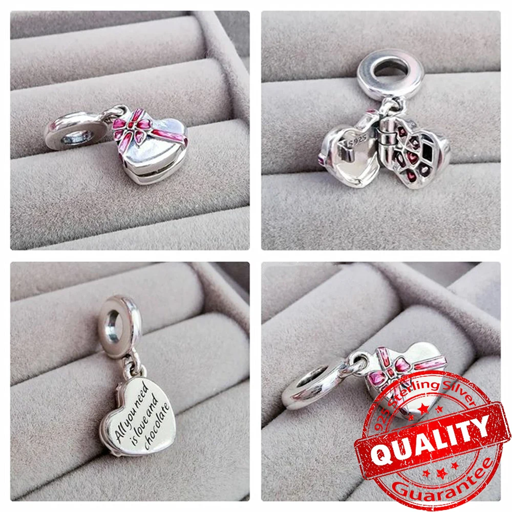 New Arrival 925 Sterling Silver Love You Mom Entwined Infinite Hearts Charm Fit Bracelet for Women Necklace DIY Jewelry