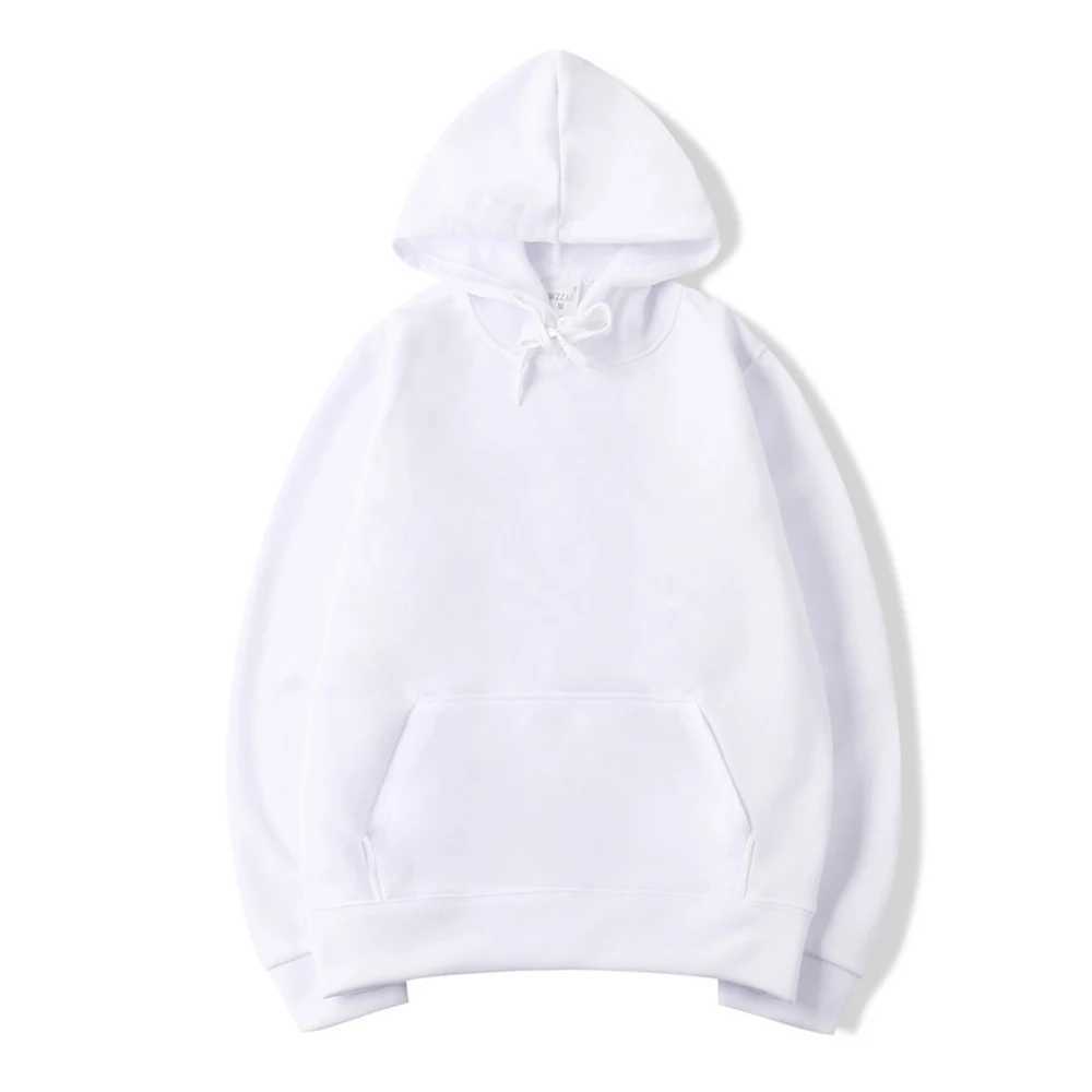 Herrtröjor tröjor herr hoodie kvinnors pullover våren och hösten fritid huvtröja fast färg hoodie mens extra stora svarta tröjor2403