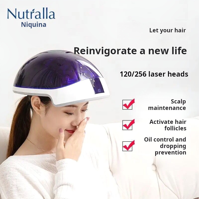 As toucas de crescimento capilar a laser Nutralla Nikina 120 são equipadas com capacetes inteligentes de crescimento capilar para prevenir queda de cabelo e calvície Hifu Alma