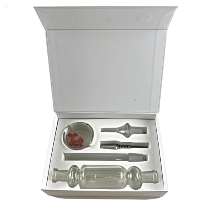 14mm 19mm kit collecteur de nectar kits de verre de conduite d'eau avec clip keck tuyaux de bol en verre pointe d'ongle en titane dab plates-formes pétrolières pipes à fumer