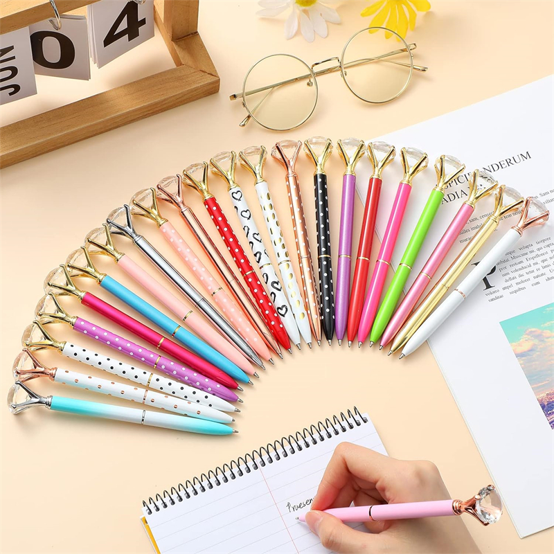 Beaux stylos à bille en diamant et strass en cristal, cadeaux de mariage pour femmes, fournitures de bureau pour collègues et étudiants