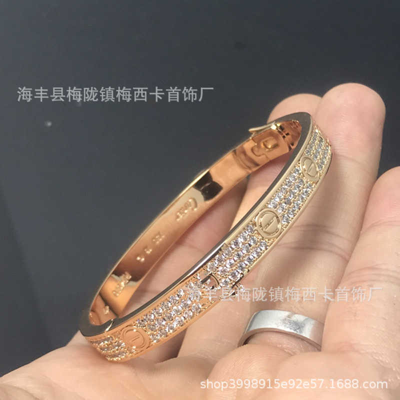 Designer Cartres Bracelet CNC Precision Edition V Gold Card Home Snap Full Sky Star Colorless LOVE Wide Narrow Rose Band Diamond 2J1M