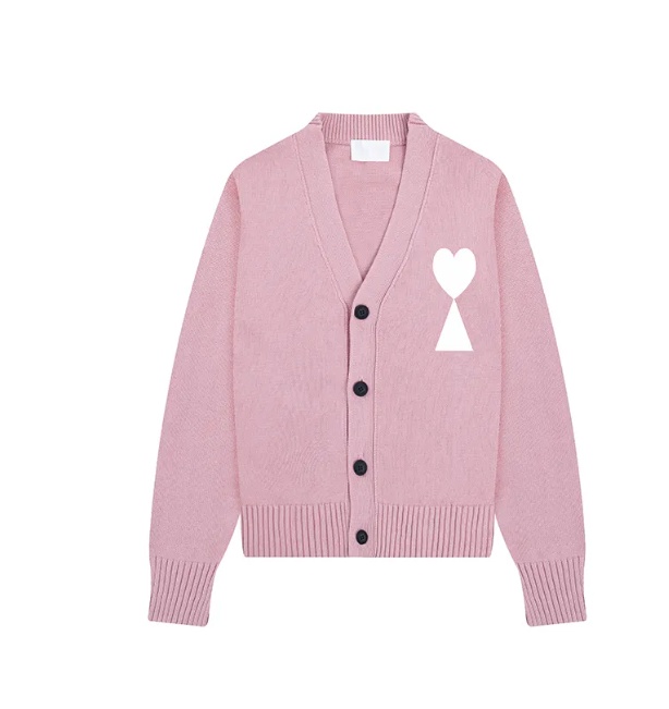 Designer-Unisex-Amis-Pullover für Männer und Frauen, koreanische Mode, ein Herzmuster, Rundhalsausschnitt, Strickwaren, Sweatshirts, Luxusmarke, Liebhaber, A-Linie, kleiner roter Herzpullover