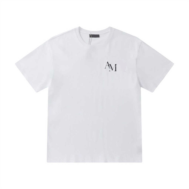 American fashion brand AMI three-dimensional block logo letter printing high street casual summer loose men's and women's short sleeve T-shirt tide