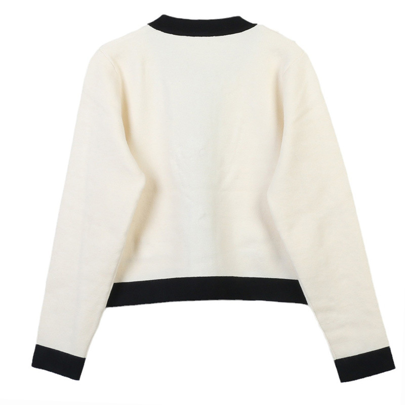 10004 2024 Milan Runway Spring Women Sweater Marca Mismo estilo Cuello redondo Cardigan Suéter Manga larga Alta calidad Mujer mingmo