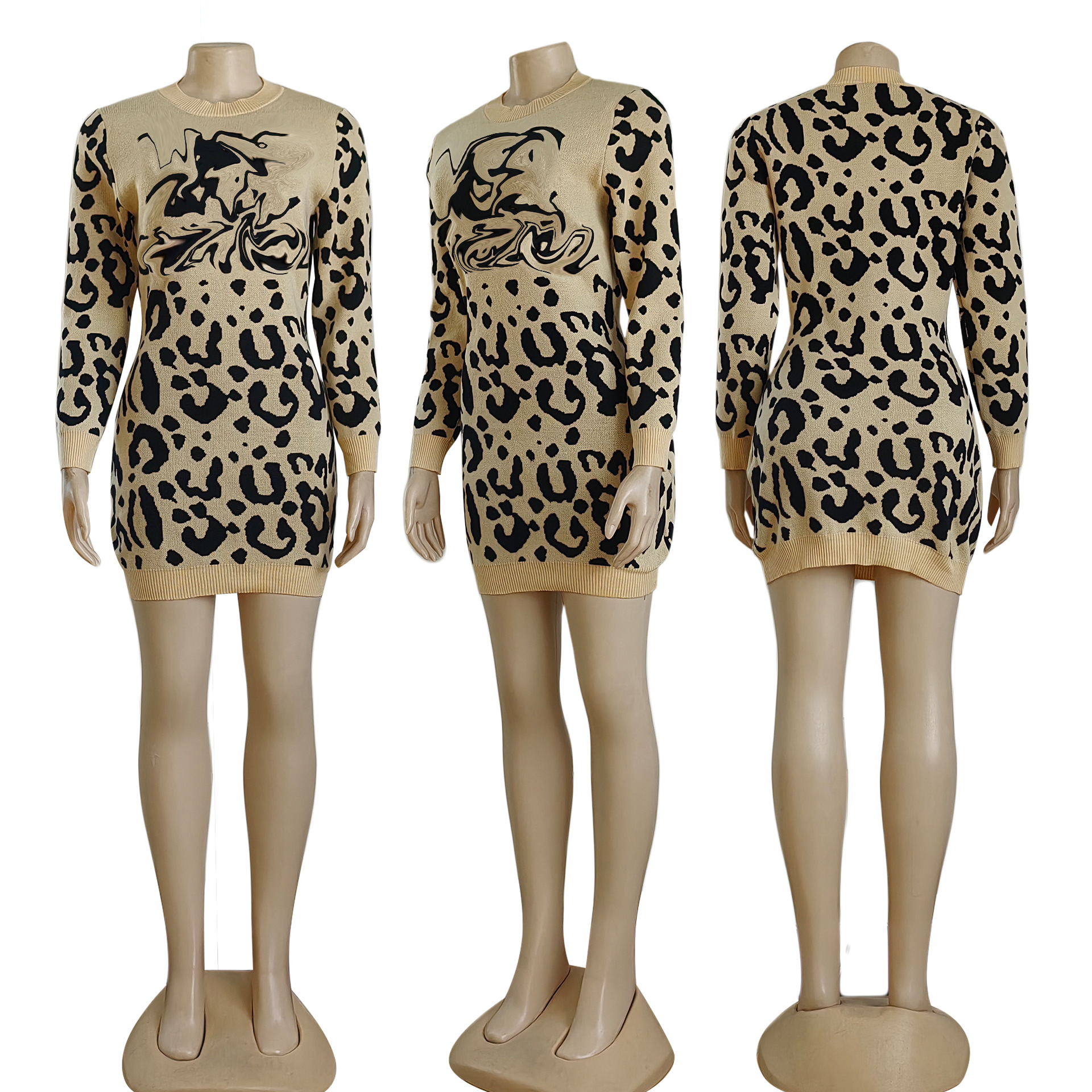 Luksusowy projektant jesień i zimowy temperament wybuchowy Domyślna sukienka Ojęta Knit Sweter 3 Kolory Rozmiar S-2xl M4033