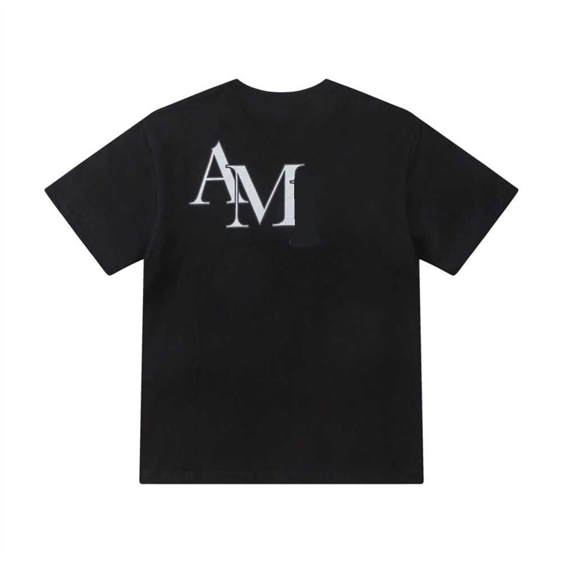 American fashion brand AMI three-dimensional block logo letter printing high street casual summer loose men's and women's short sleeve T-shirt tide