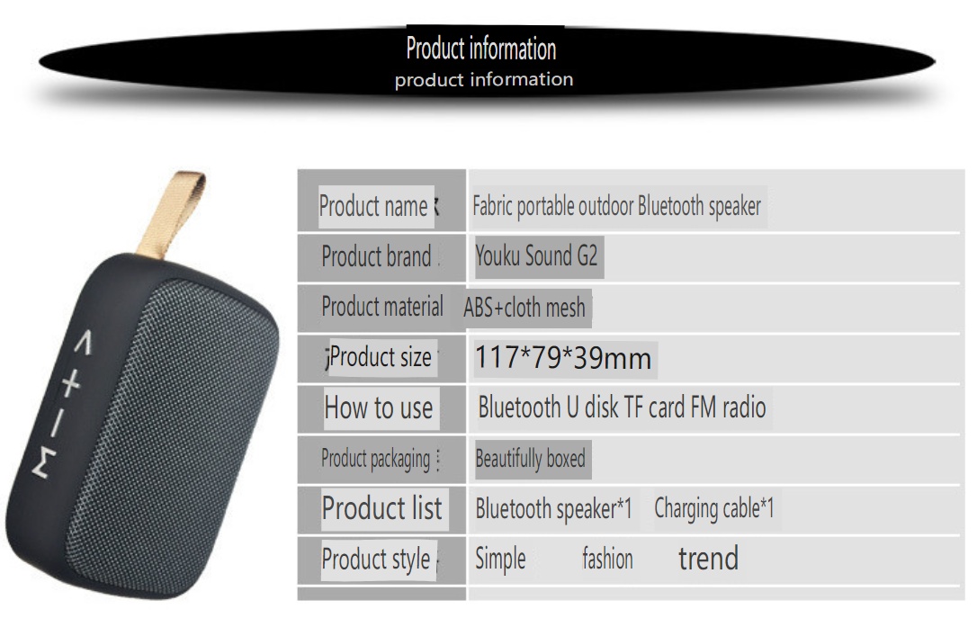 Kablosuz bluetooth hoparlör kumaş kare u disk kartı açık bisiklet portatif bluetooth küçük ses hediyesi toptan