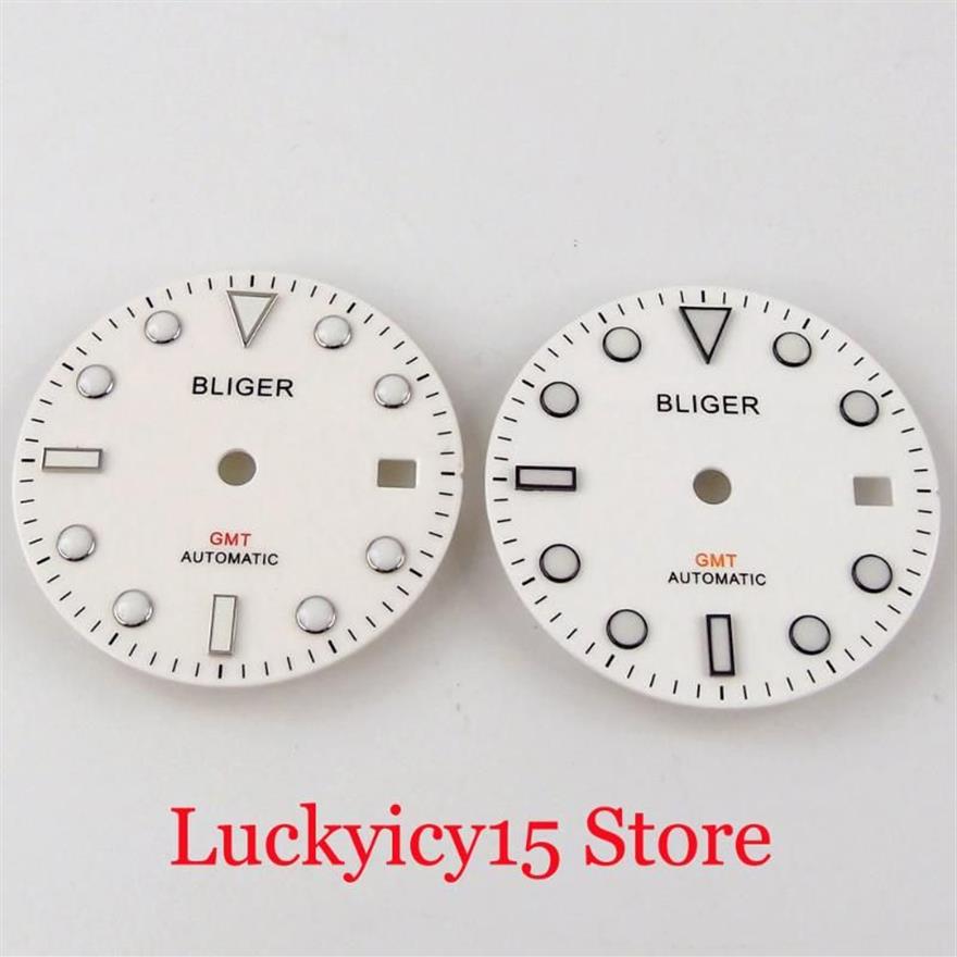 Reparatur-Werkzeug-Sets, weiß, 31,3 mm, automatisches Zifferblatt, passend für GMT MINGZHU 3804 Uhrwerk, leuchtende Markierungen299u