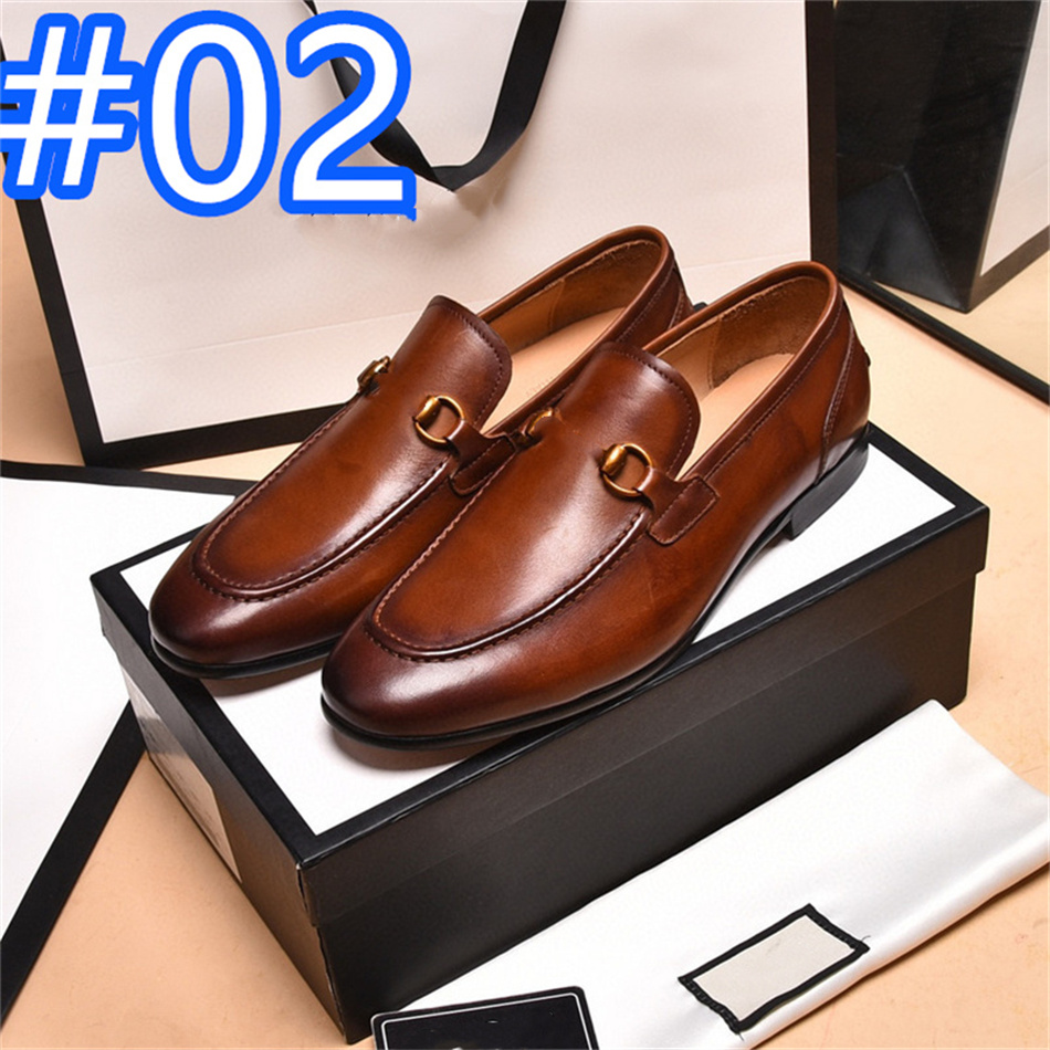 28 Modell Topp Lyxiga loafers män skor läder fast färg klassisk bankett bröllop fest dagligen frans modedesigner klänningskor