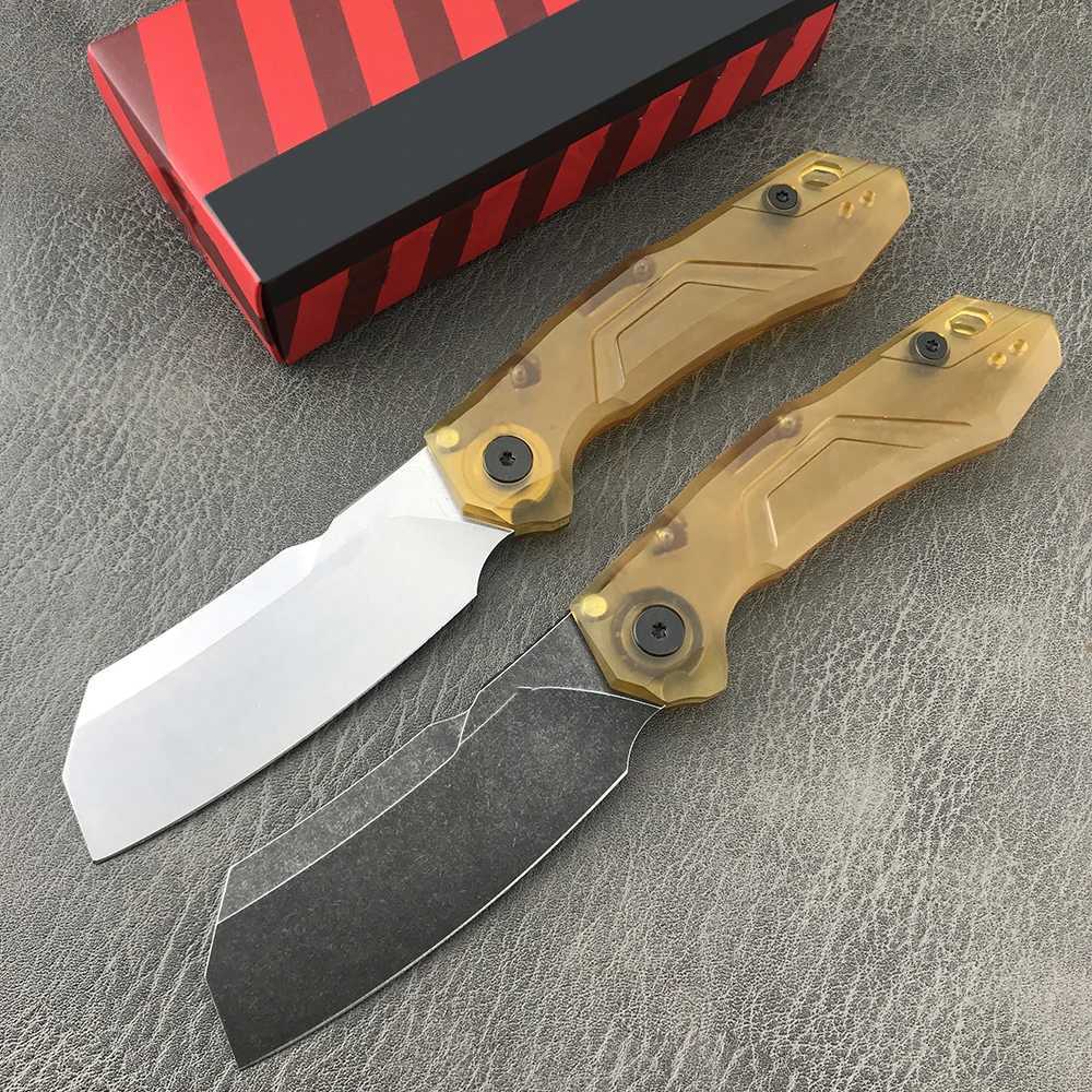 Knife EDC Tacitcal Brown PEI Handle Self Defense Hunting D2 Steel Outdoor Utility Camping Pocket Knife Rescue Tools Father's Day Gift