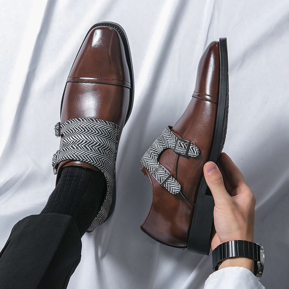 Herren-Abendkleid, gesellschaftliche Loafer-Schnalle, Mönchsriemen, lässig, geschäftlich, Hochzeit, für Herren, Gentleman, modische Derby-Schuhe