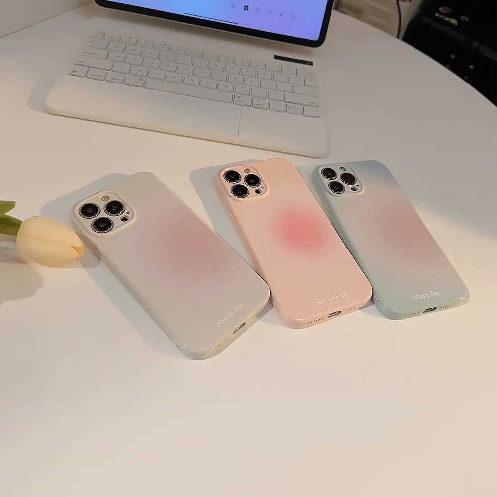 Чехлы для мобильных телефонов Gentle Macaron Gradient Solid Phone Case для Iphone 14 13 12 11 Pro Max X XR XSMAX 7 8 Plus SE Чехол из ТПУ Новые продуктыL240105