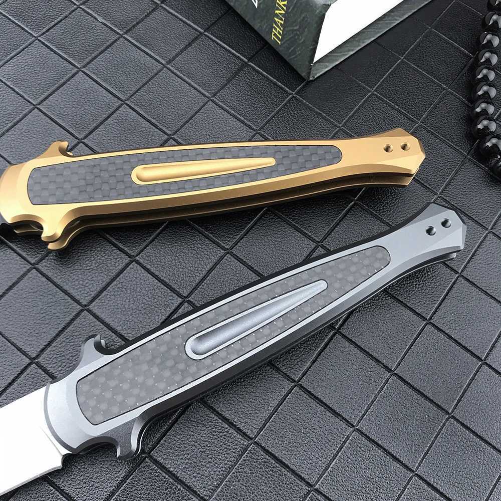 Knife 7150 A/U/T/O Tactical Knives Pocket Folding Knife Stonewash D2 Blade Self Defense Aluminium Alloy Survival Combat Knife Men Gift