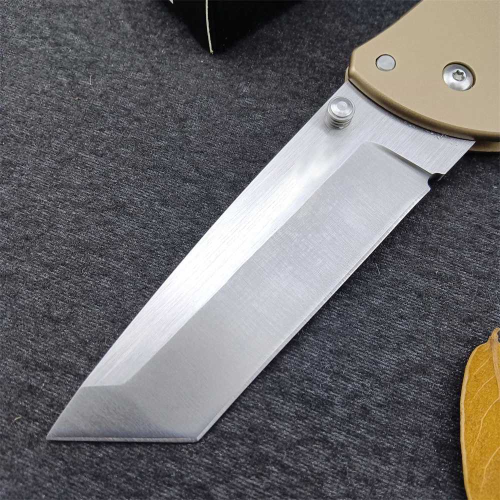 Kniv ny kodficka klipp kniv champagne aluminiumlegering handtag d2 tanto bladjakt camping fällning kniv edc verktyg