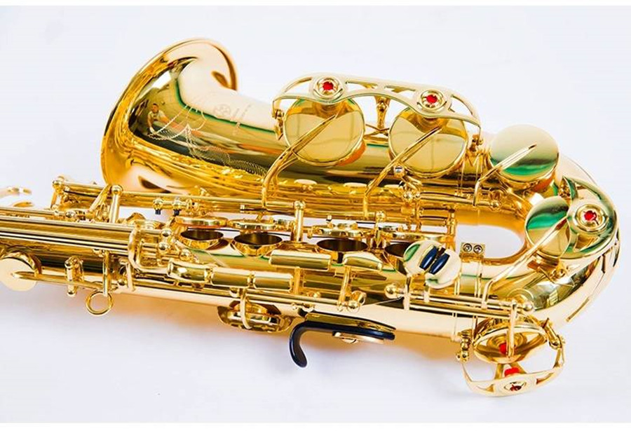 Profissional saxofone alto YAS-62 chave de ouro super instrumento musical alta qualidade eletroforético ouro sax bocal presente