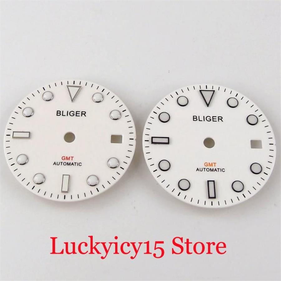 Reparatur-Werkzeug-Sets, weiß, 31,3 mm, automatisches Zifferblatt, passend für GMT MINGZHU 3804 Uhrwerk, leuchtende Markierungen299u