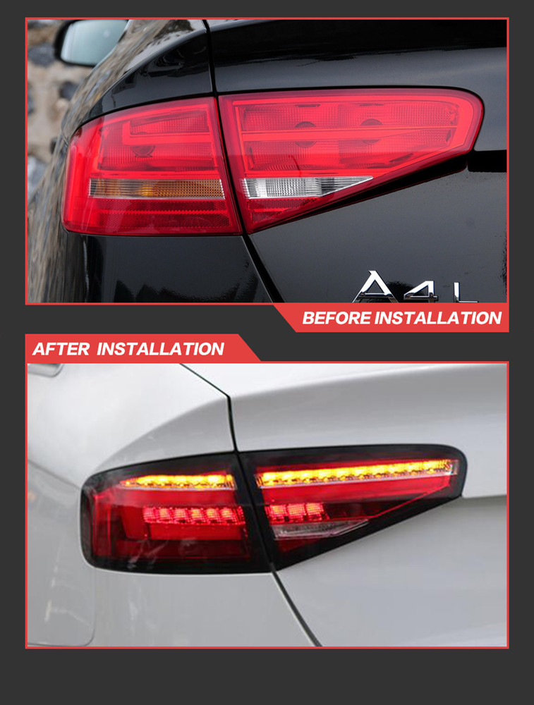 Audi A4 B9 Car Taillight 2013-2016 Turn Signal Car Lamp의 LED 러닝 브레이크 리버스 테일 라이트