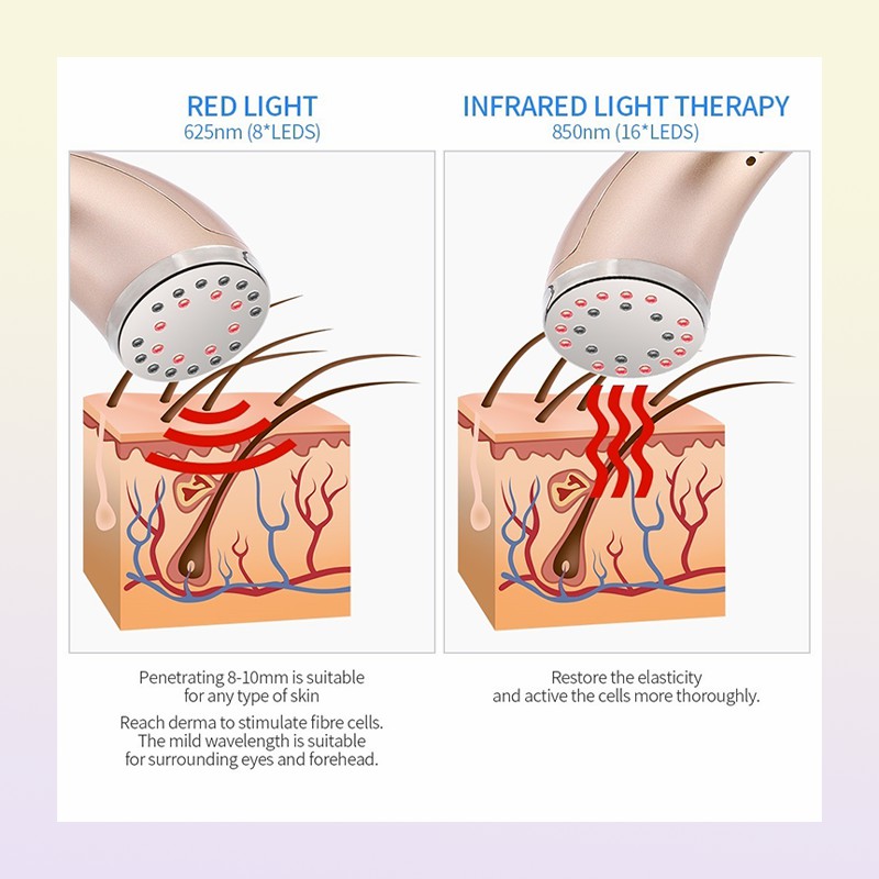 Face Care Devices Infrarood Verwarming Red Led Light Therapie Collageen Stimulatie Wrinkle Rimover Anti Aging Skin Firm Bliting Beaut2287913