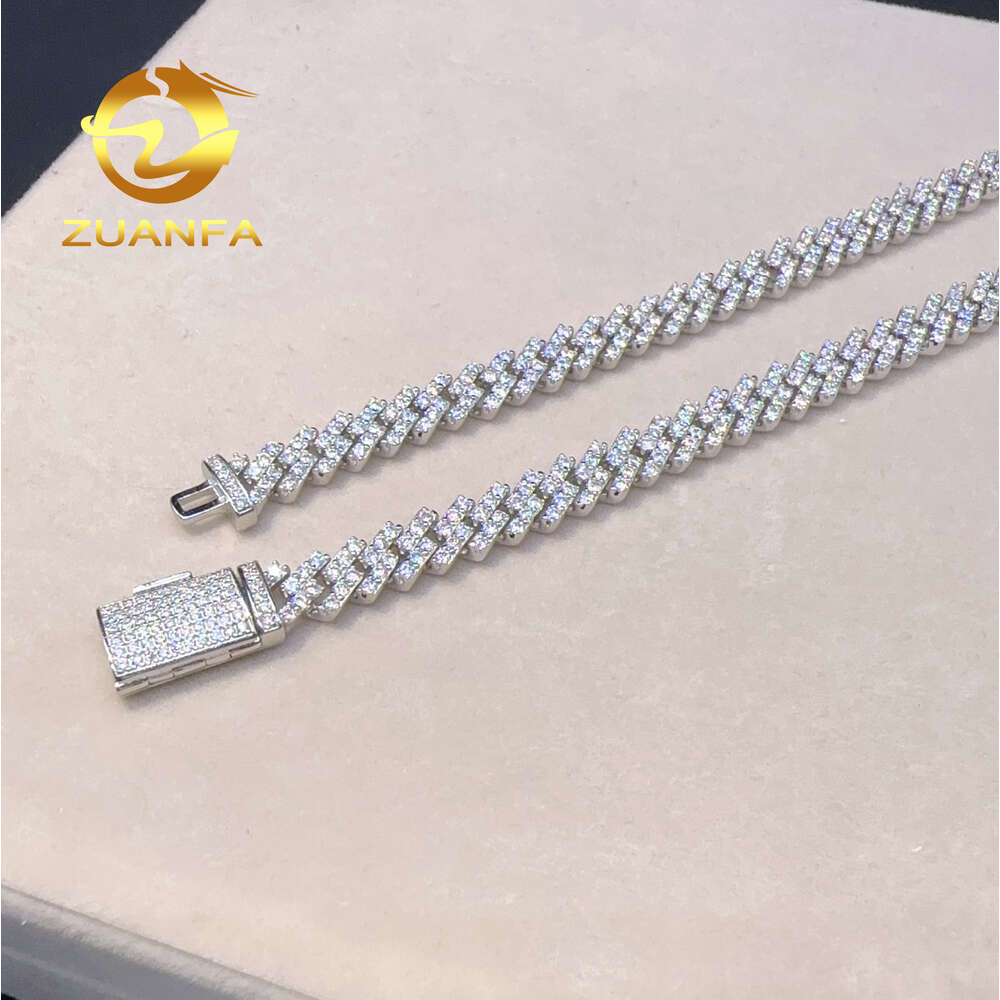 pendant necklaces Hot selling 6mm necklace 925 sterling silver wholesale price iced out vvs moissanite diamond jewelry hip hop cuban link chain br