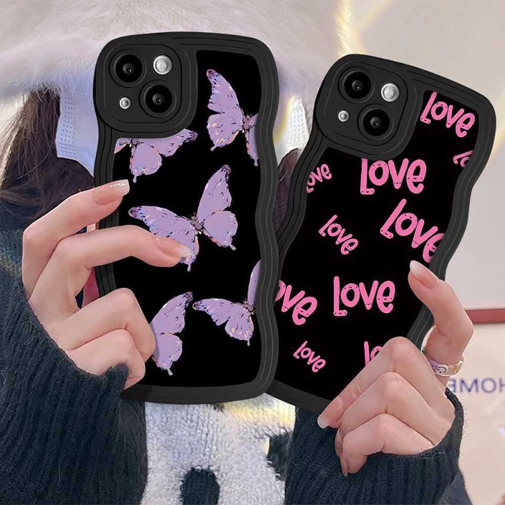 Cell Phone Cases Silicone Wave Phone Case For iPhone 15 Pro Max 12 13 14 11 X XR XS 7 8 Plus 6S SE 2020 2022 Soft Shockproof Back Cover BumperL240105