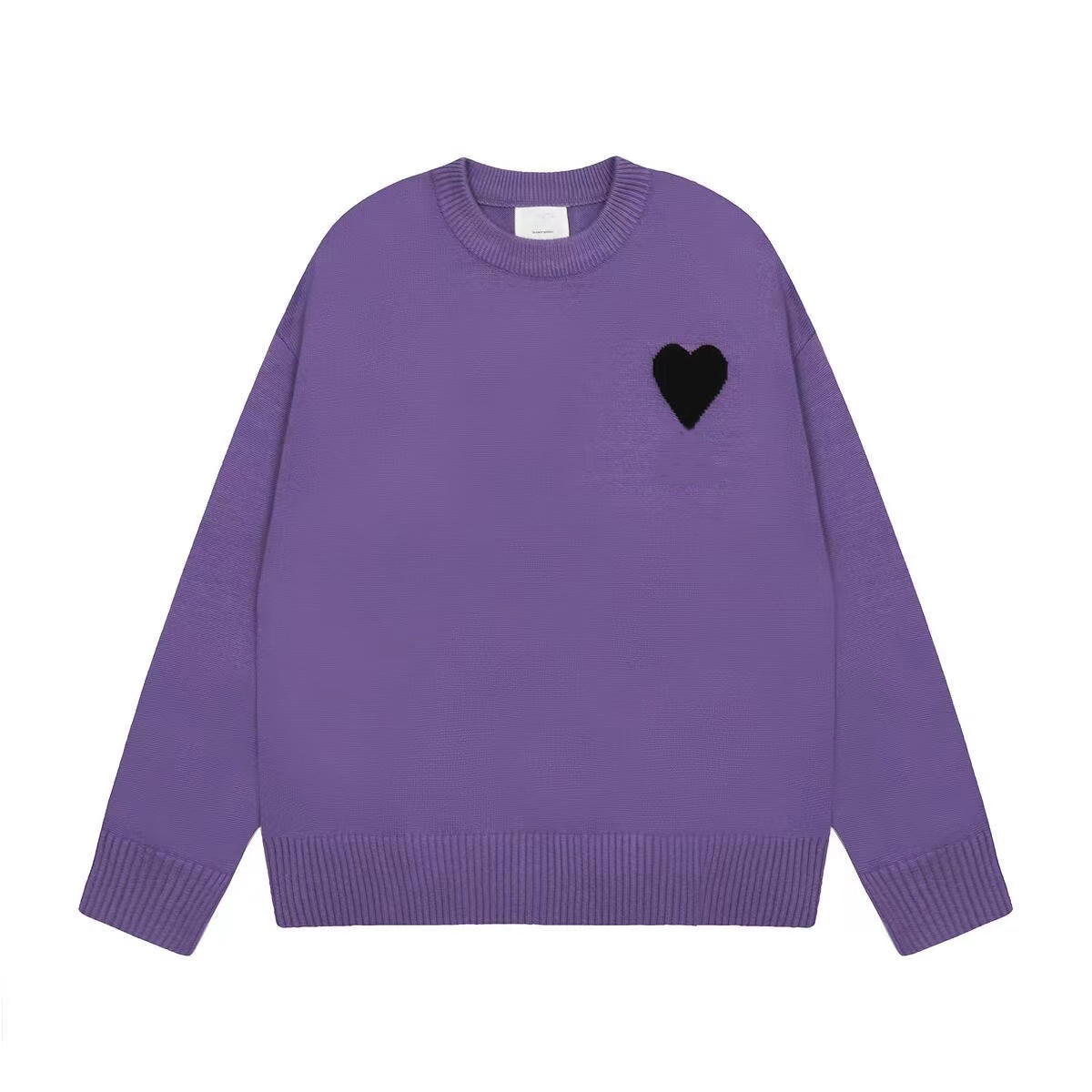 Unisex Designer Amis Sweater men Women's Korean Fashion A Heart Pattern Round Neck Knitwear sweatshirts Luxury Brand Lover A-line lululi8 Small Red Heart Sweater