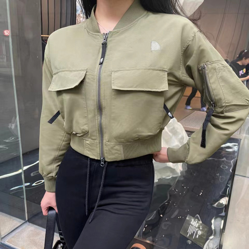 womens jacket women coat designer jacket spring pilot jacket short letter embroidered print fashion minimalist slim fit green jacket casual lady jackets