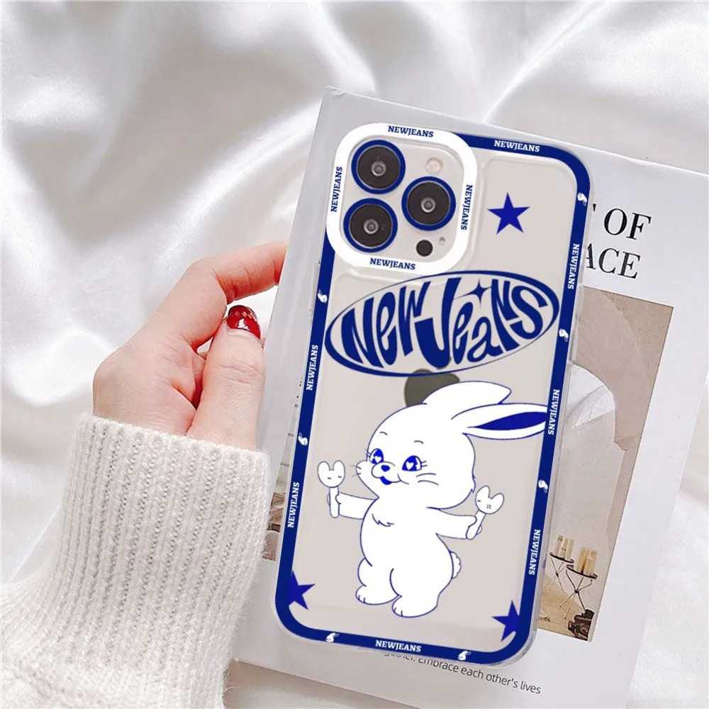 Случаи сотового телефона Kpop Newjeans Phone Case для iPhone 11 12 13 14 Mini Pro Max XR X XS TPU Clear Casel240105