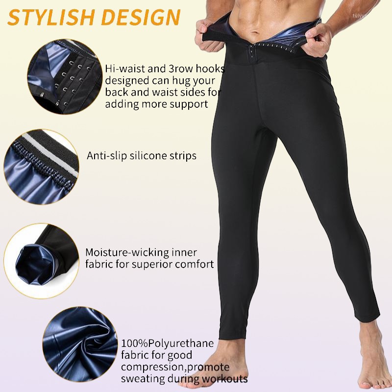 Suporte de cintura masculino compressão shapewear sauna suor leggings fitness volta barriga controle calças redutor cinto emagrecimento shaper8671673