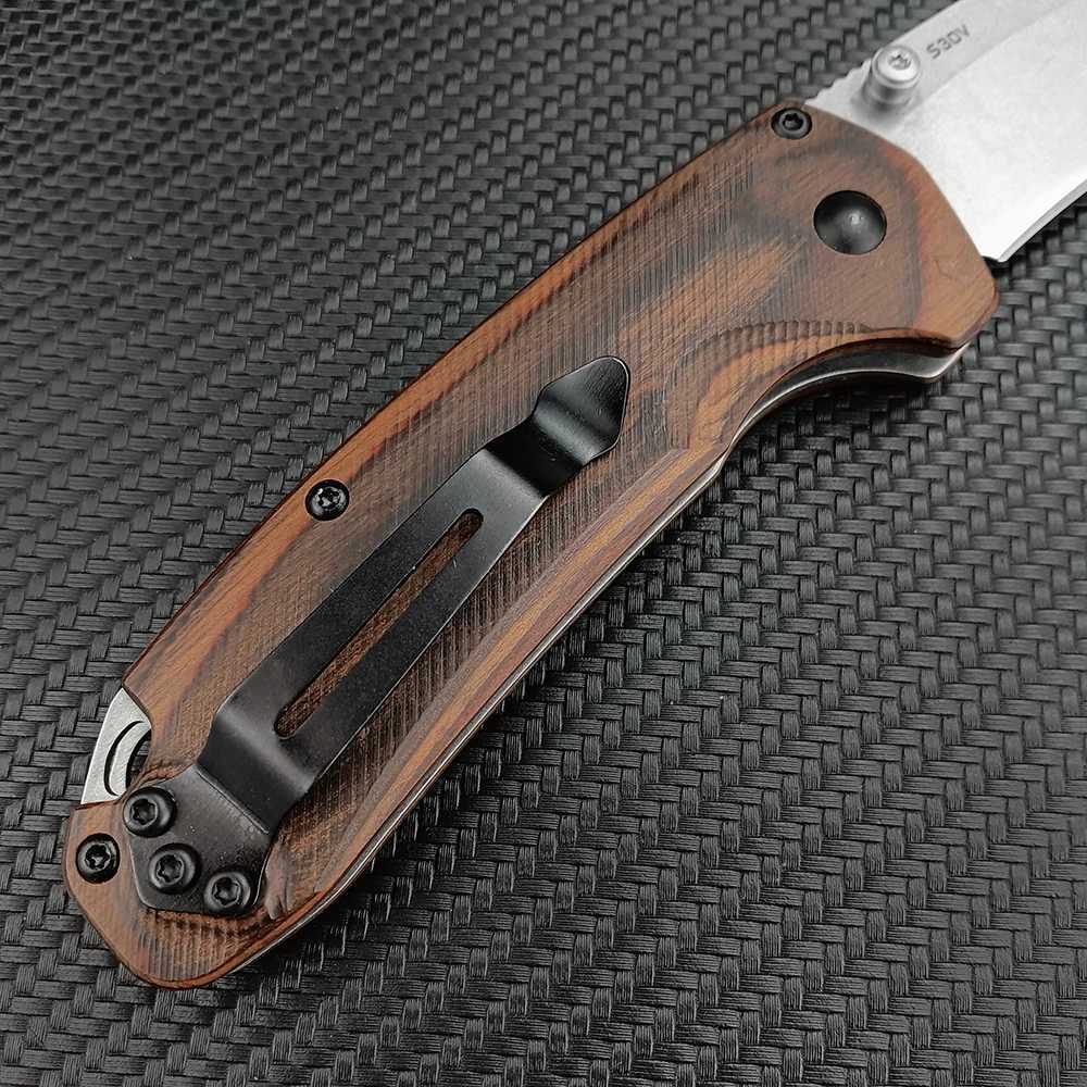 Knife 15031 Hunt North Fork BM couteau utilitaire pliant tactique Camping EDC outils chasse survie couteau de poche manche en bois couteau de sauvetage