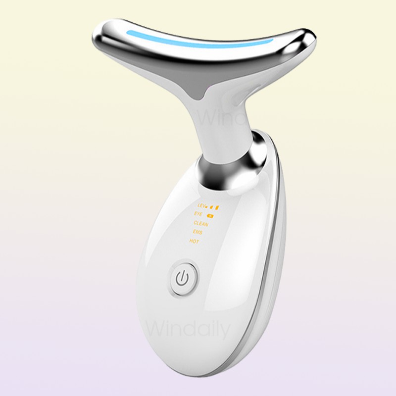 Ansiktsvårdsenheter Neck Beauty Device LED Pon Therapy Skin Draw Minska Double Chin Anti Wrinkle Ta bort lyftmassagerverktyg 224936326