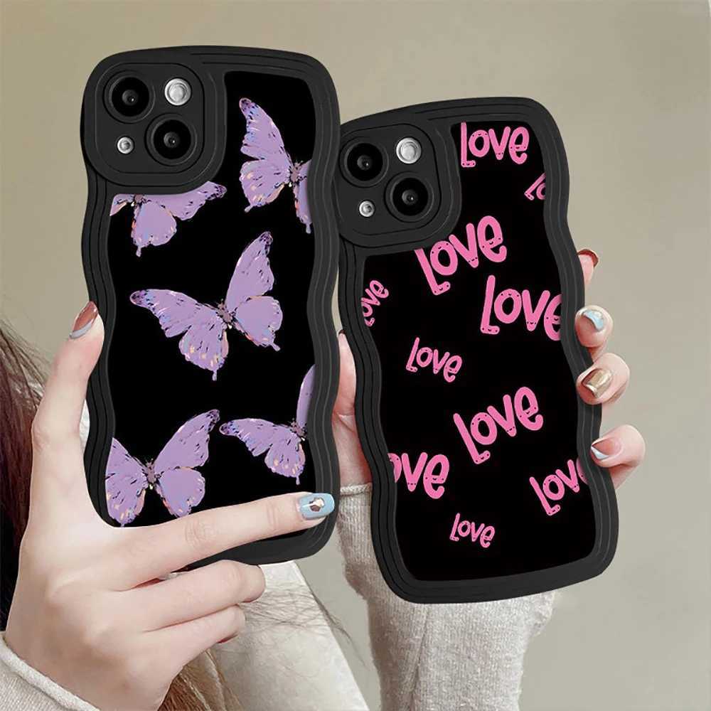 Cell Phone Cases Silicone Wave Phone Case For iPhone 15 Pro Max 12 13 14 11 X XR XS 7 8 Plus 6S SE 2020 2022 Soft Shockproof Back Cover BumperL240105