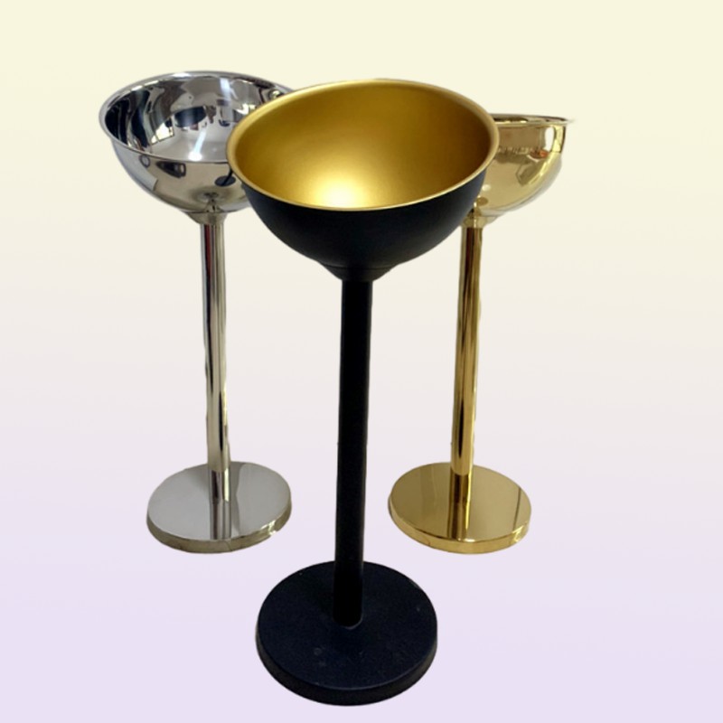 Tabletop Weinregale 304 Edelstahl Champagner -Beckenboden Stehständer Kühlung Eis Eimer Golden Silver Wine Bier Ice Bucket3311008