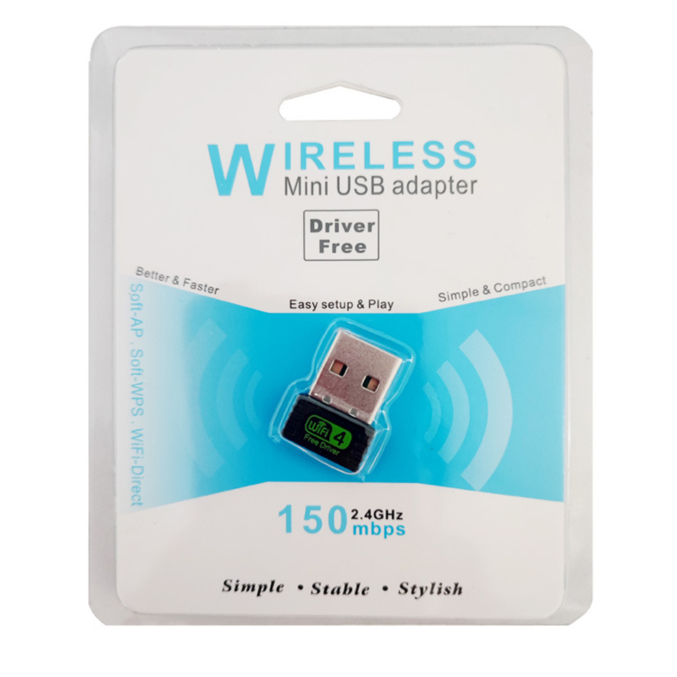 150 Mbps USB WiFi 4 Adapter bezpłatny sterownik sieci bezprzewodowej 2.4 GHz 150 mln obsługa Wi-Fi USB na komputer PC Computer Ethernet Odbiornik Ethernet