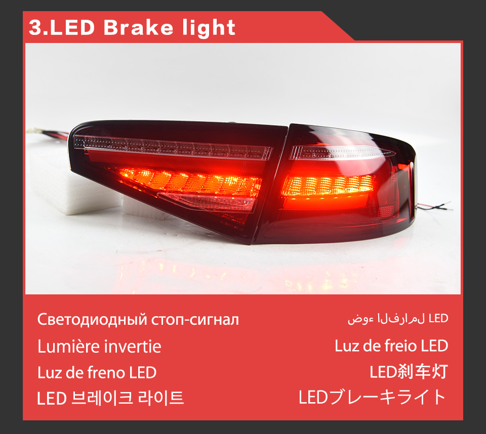 LED Running Brake Hrose Tail Light لـ Audi A4 B9 Car Taillight 2013-2016 ، مصباح إشارة الإشارة