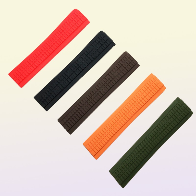 21mm Black Red Green Silicone Rubber Watch Band for Strap for Aquanaut Series 5164a 5167a Watch Band Spring Bar6798715