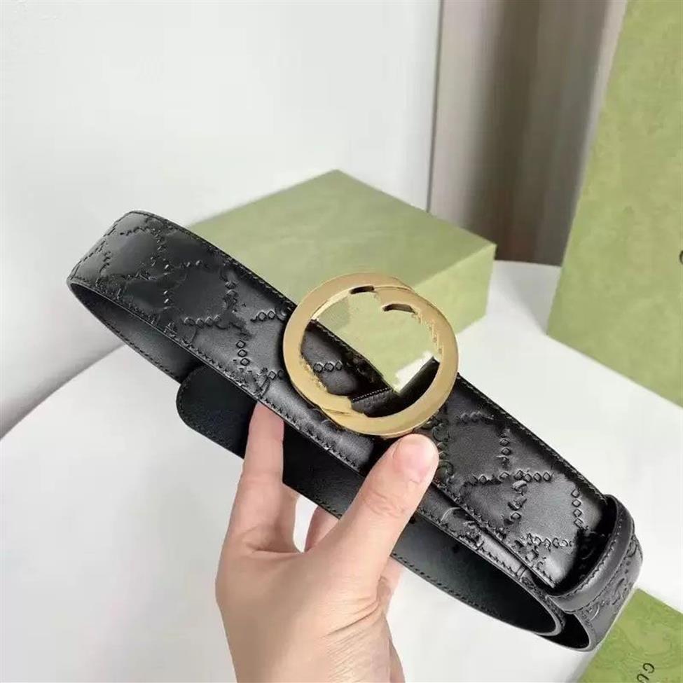 Men Designers Belts Womens Mens Fashion casual business metal buckle leather belt width 3 4cm with box290D