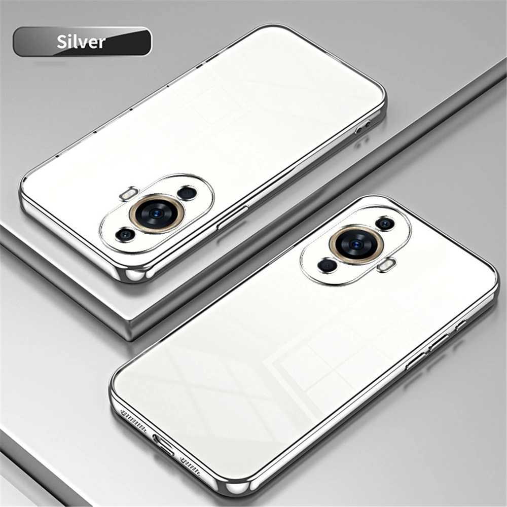 Cell Phone Cases Nova 11 Plating Case Transparent Shockproof Cover For Huawei Nova 11 Pro 7i 8i 9 10 SE Pro Y90 5T Phone Case Soft Capa Nova11L240105