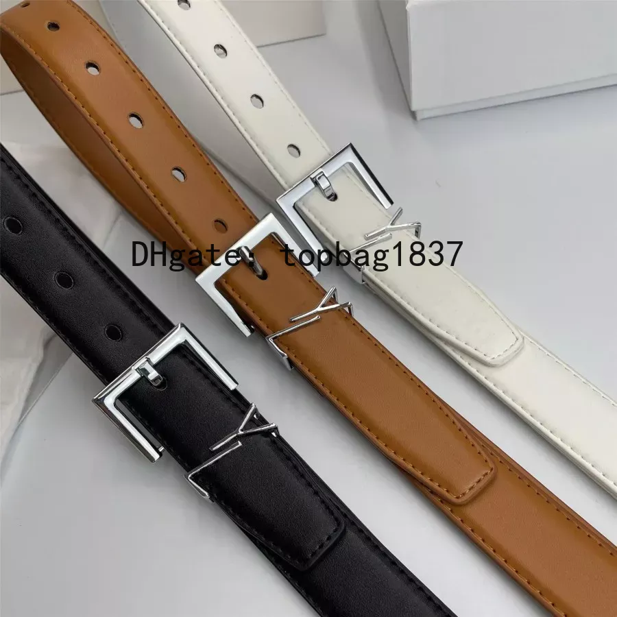 Designer bälte för kvinnor ceinture luxe cowhide bredd 3 cm män äkta läder lyxbälten brons spänne silver kvinnor midjeband cintura med ruta 10a spegelkvalitet