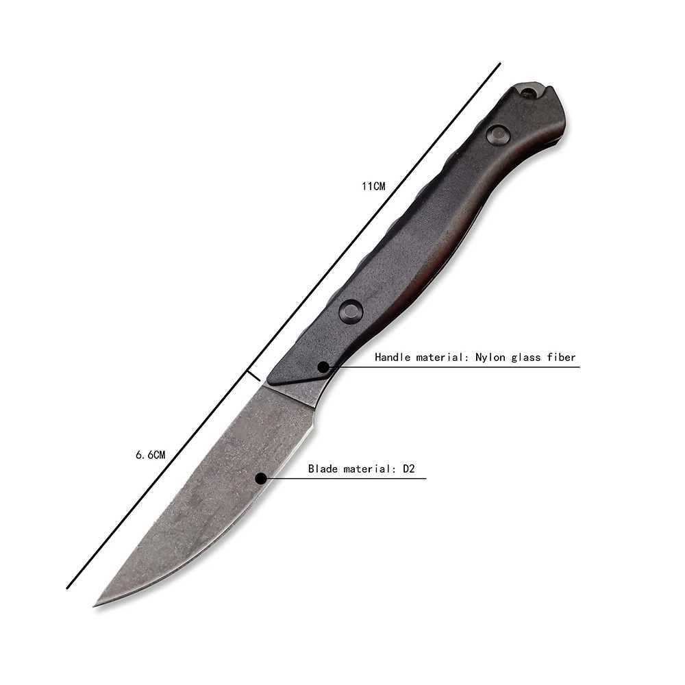 Cuchillo Flyway 15700 Cuchillo de caza de hoja fija BM Cuchillo de supervivencia al aire libre lavado a la piedra con funda Boltaron Cuchillos de autodefensa tácticos